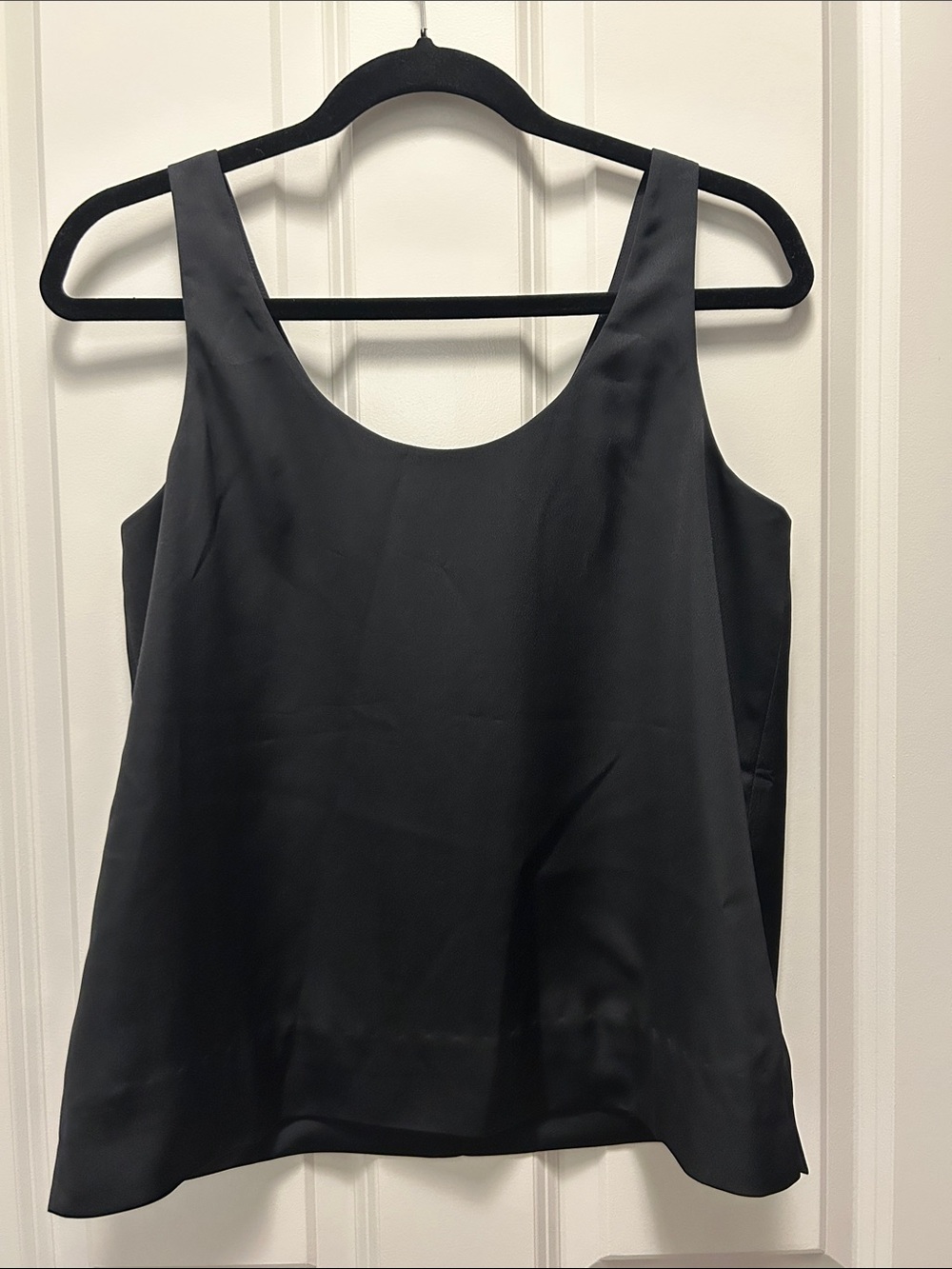 J. Crew Black Satin Shell Top